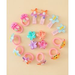 Babyhug Hair Accessories Combo Set With Floral Applique  - Multicolor