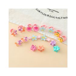 Babyhug Hair Accessories Combo Set With Floral Applique  - Multicolor