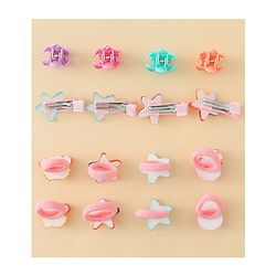 Babyhug Hair Accessories Combo Set With Floral Applique  - Multicolor