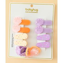 Babyhug Hair Accessories Combo Sets   -Light Orange & Purple