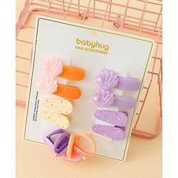 Babyhug Hair Accessories Combo Sets   -Light Orange & Purple