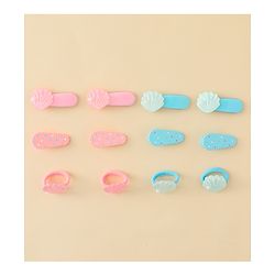 Babyhug Hair Clips & Rubber Band Set Pack of 6 Free Size - Pink & Blue