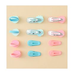 Babyhug Hair Clips & Rubber Band Set Pack of 6 Free Size - Pink & Blue