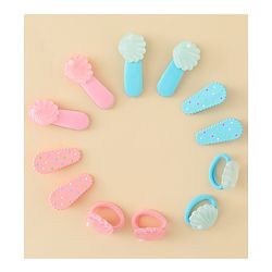 Babyhug Hair Clips & Rubber Band Set Pack of 6 Free Size - Pink & Blue