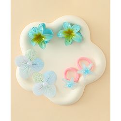 Babyhug Hair Accessories  with Floral Applique Combo Sets of 6  - Multicolor