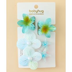 Babyhug Hair Accessories  with Floral Applique Combo Sets of 6  - Multicolor