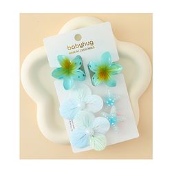 Babyhug Hair Accessories  with Floral Applique Combo Sets of 6  - Multicolor
