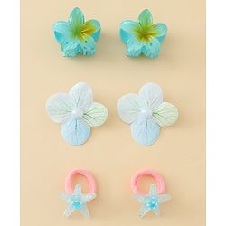 Babyhug Hair Accessories  with Floral Applique Combo Sets of 6  - Multicolor