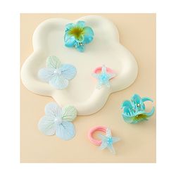 Babyhug Hair Accessories  with Floral Applique Combo Sets of 6  - Multicolor