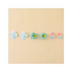 Babyhug Hair Accessories  with Floral Applique Combo Sets of 6  - Multicolor