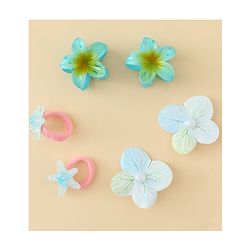 Babyhug Hair Accessories  with Floral Applique Combo Sets of 6  - Multicolor