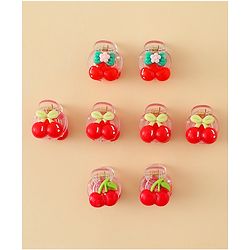 Babyhug Hair Clips with Fruit Applique Pack of 10 - Red