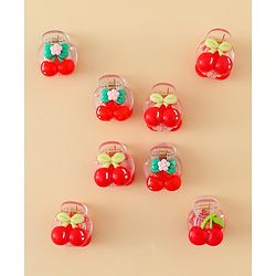 Babyhug Hair Clips with Fruit Applique Pack of 10 - Red