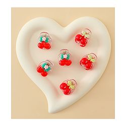 Babyhug Hair Clips with Fruit Applique Pack of 10 - Red