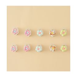 Babyhug Flower Shaped Hair Clips Pack of 10 - Multicolor