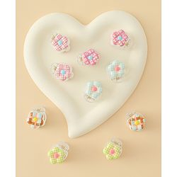 Babyhug Flower Shaped Hair Clips Pack of 10 - Multicolor