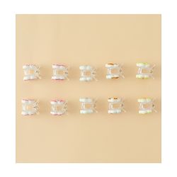 Babyhug Flower Shaped Hair Clips Pack of 10 - Multicolor