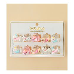 Babyhug Hair Clips with Character Print Design Pack of 10  - Multicolor