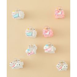 Babyhug Hair Clips with Character Print Design Pack of 10  - Multicolor