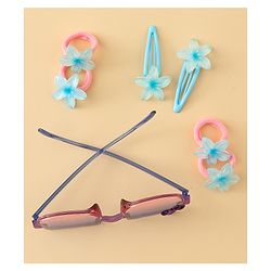 Babyhug Hair Accessories Combo Set With Floral Applique- Purple