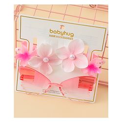 Babyhug Hair Accessories Combo Set With Floral Applique- Multicolor