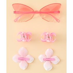 Babyhug Hair Accessories Combo Set With Floral Applique- Multicolor