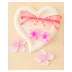 Babyhug Hair Accessories Combo Set With Floral Applique- Multicolor