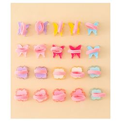Babyhug Hair Rubber Bands With Butterfly & Floral Applique Pack of 20 - Multicolor