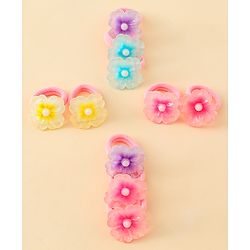 Babyhug Hair Rubber Bands With Butterfly & Floral Applique Pack of 20 - Multicolor