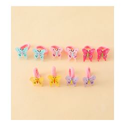 Babyhug Hair Rubber Bands With Butterfly & Floral Applique Pack of 20 - Multicolor