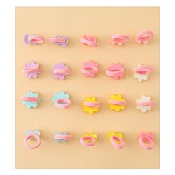 Babyhug Hair Rubber Bands  With Floral Applique Pack of 20 - Multicolor