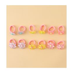 Babyhug Hair Rubber Bands  With Floral Applique Pack of 20 - Multicolor