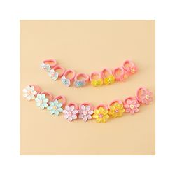 Babyhug Hair Rubber Bands  With Floral Applique Pack of 20 - Multicolor