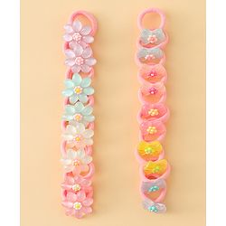 Babyhug Hair Rubber Bands  With Floral Applique Pack of 20 - Multicolor