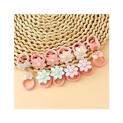 Babyhug Hair Rubber Bands  With Floral Applique Pack of 20 - Multicolor