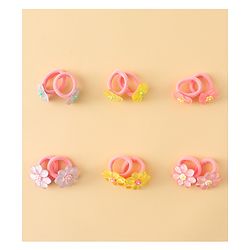Babyhug Hair Rubber Bands  With Floral Applique Pack of 20 - Multicolor