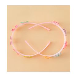 Babyhug Hair Band With Butterfly & Floral Applique Pack of 2 - Pink