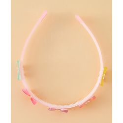 Babyhug Hair Band With Butterfly & Floral Applique Pack of 2 - Pink