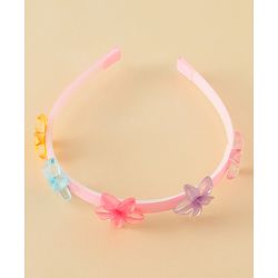 Babyhug Hair Band With Butterfly & Floral Applique Pack of 2 - Pink