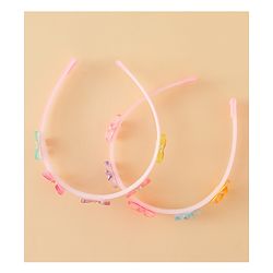 Babyhug Hair Band With Butterfly & Floral Applique Pack of 2 - Pink