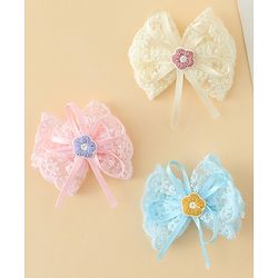 Babyhug Hair Clips With Floral Applique Pack of 3 - Multicolor