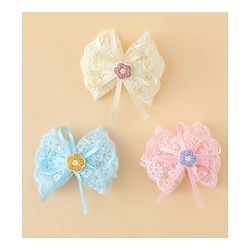 Babyhug Hair Clips With Floral Applique Pack of 3 - Multicolor