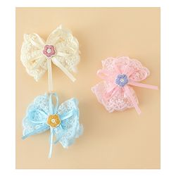 Babyhug Hair Clips With Floral Applique Pack of 3 - Multicolor