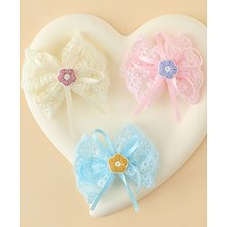 Babyhug Hair Clips With Floral Applique Pack of 3 - Multicolor