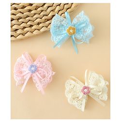 Babyhug Hair Clips With Floral Applique Pack of 3 - Multicolor