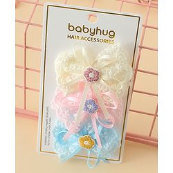 Babyhug Hair Clips With Floral Applique Pack of 3 - Multicolor