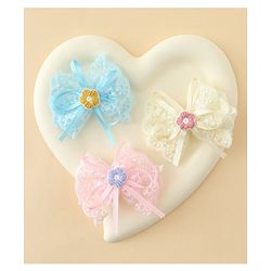 Babyhug Hair Clips With Floral Applique Pack of 3 - Multicolor