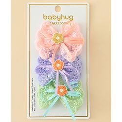 Babyhug Hair Clips With Floral Applique Pack of 3 - Multicolor