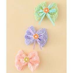 Babyhug Hair Clips With Floral Applique Pack of 3 - Multicolor