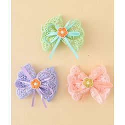 Babyhug Hair Clips With Floral Applique Pack of 3 - Multicolor